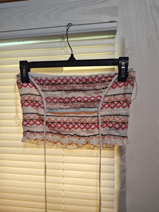 American Eagle Outfitters Tops - American Eagle Outfitters White Multicolor Smocked Tube Top